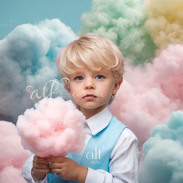 Pastel Dream Studio Enhancement Cotton Candy Skies Digital ArtworknHoliday Fantasy Studio Backdrops Cotton Candy Clouds Photoshop Overlay