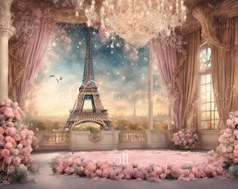 Eiffel Tower Wedding Backdrop: Palace Photography (Digital Download)