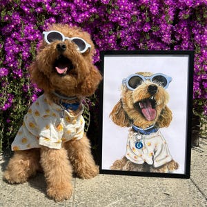 Hand-Drawn Dog Portrait Custom Realistic Personalized Memorial Pet Gift Custom Mothers Day Pet Lover Gifts Pet Portrait  Dog lovers Gift