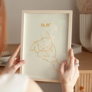 Custom Funny Cat Portrait Digital Printable Trendy Digital Badly Drawn Cat Pet Portrait Personalized Funny Pet Portrait Unique Pet Poster