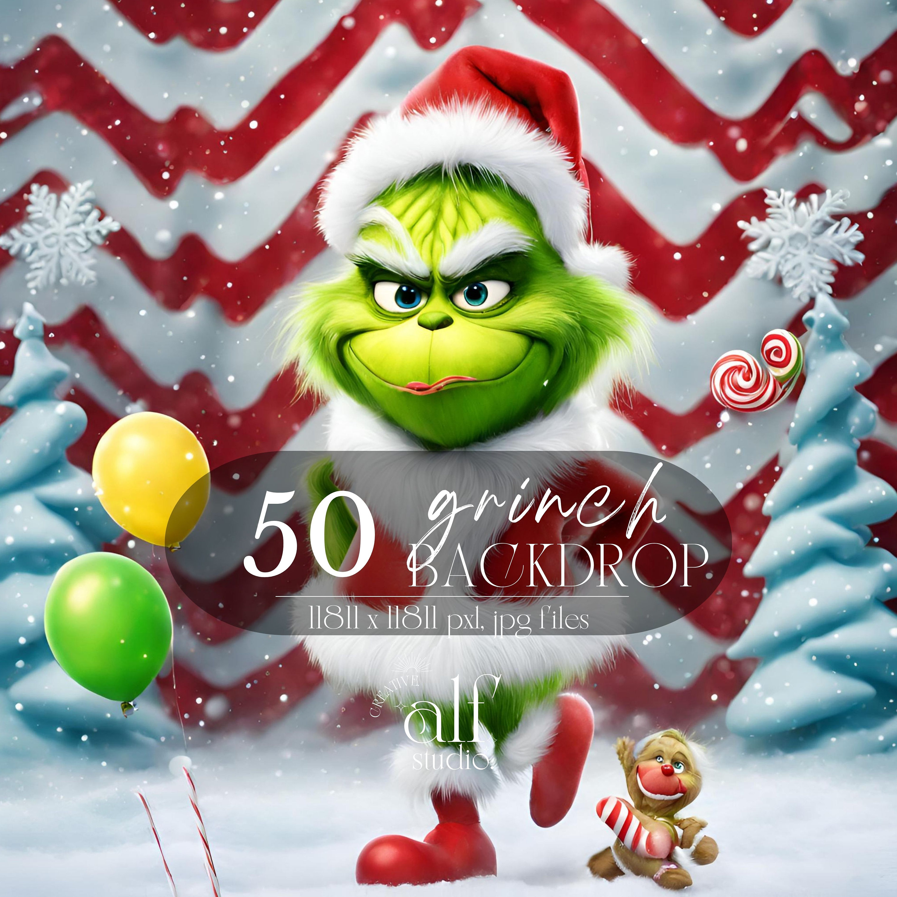 50 Grinch Backdrop Christmas Background Whoville Holiday Party