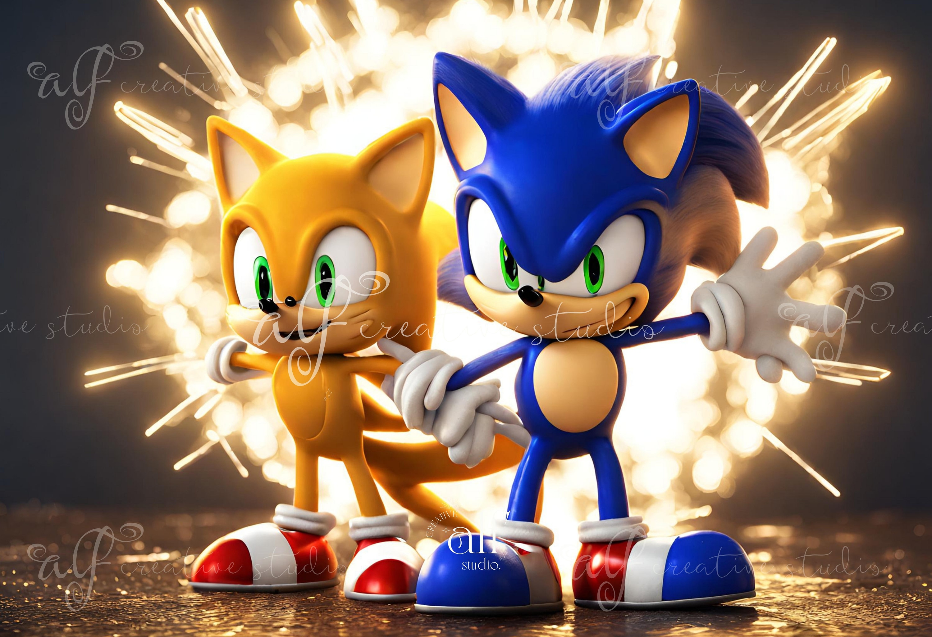 Sonic and Tails Digital Background Sonic the Hedgehog Backdrops Wallpaper Sonic Adventure Studio Decor Sonic and Tails Composite Overlay Etsy UK