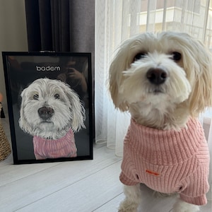 Hand-Drawn Dog Portrait Custom Realistic Personalized Memorial Pet Gift Custom Mothers Day Pet Lover Gifts Pet Portrait  Dog lovers Gift