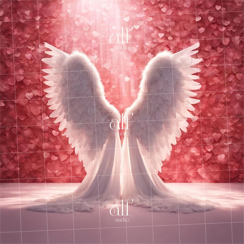 Angel Wings Backdrop Princess White Wings Background DIGITAL Studio ...