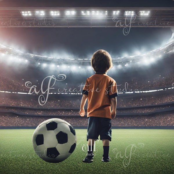 Football Stadium Composite Football Digital Wallpaper Stadium Lights Background Soccer Field Studio Overlay Sports Photography Digital