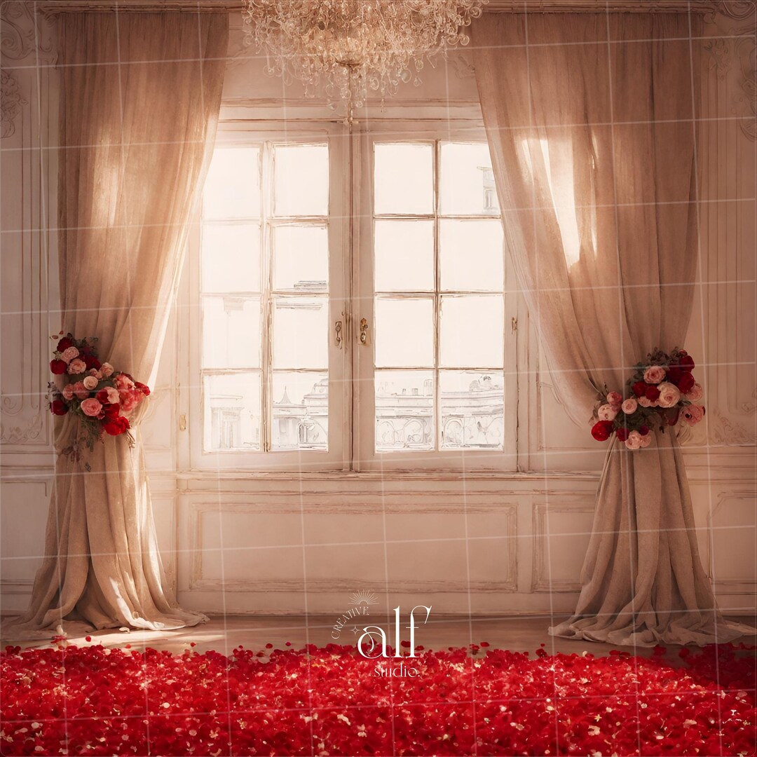 Red Rosed Backdrop Red Roses Valentine Backdrop: Romantic Vintage Room (digital Download ...