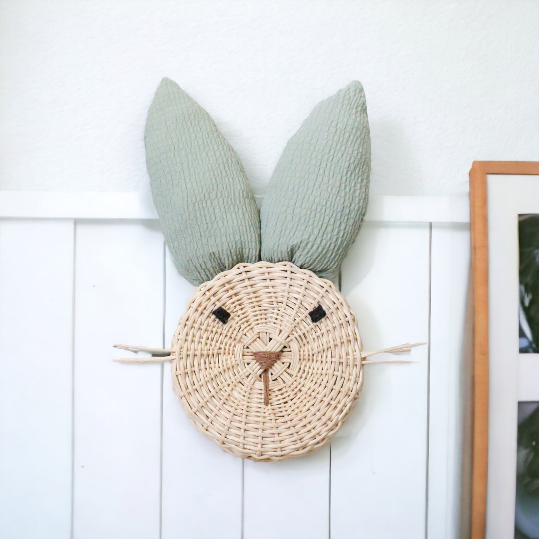 Rattan Rabbit , Natural Toys , Rattan Animal Head ,rattan Rabbit ...