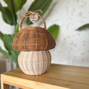 Wicker Mushroom House, Kids Room Decor, Handmade Rattan Kids Toys, Rattan Basket, Personalized Gift for kids, Rattan Toys, Baby Gift, Rattan