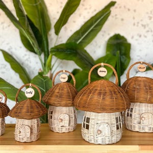 Rattan Mushroom House, Kids Room Decor, Handmade Rattan Kids Toys, Wicker Nursery Toy, Rattan Basket, Personalized Gift for kids, RattanHome