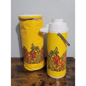 Vintage MCM Peacock Air Pot Coffee Beverage Dispenser Vacuum Thermos Carafe Bag