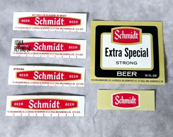 Schmidt Beer Labels G Heileman  Brewing Co Lot of 6