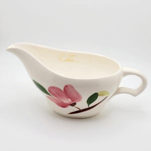 Vintage Gravy Boat White Pink Floral Ceramic