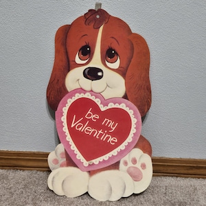 Decoración de San Valentín con troqueles de cartón vintage Corazón de perro Sé mi Valentín