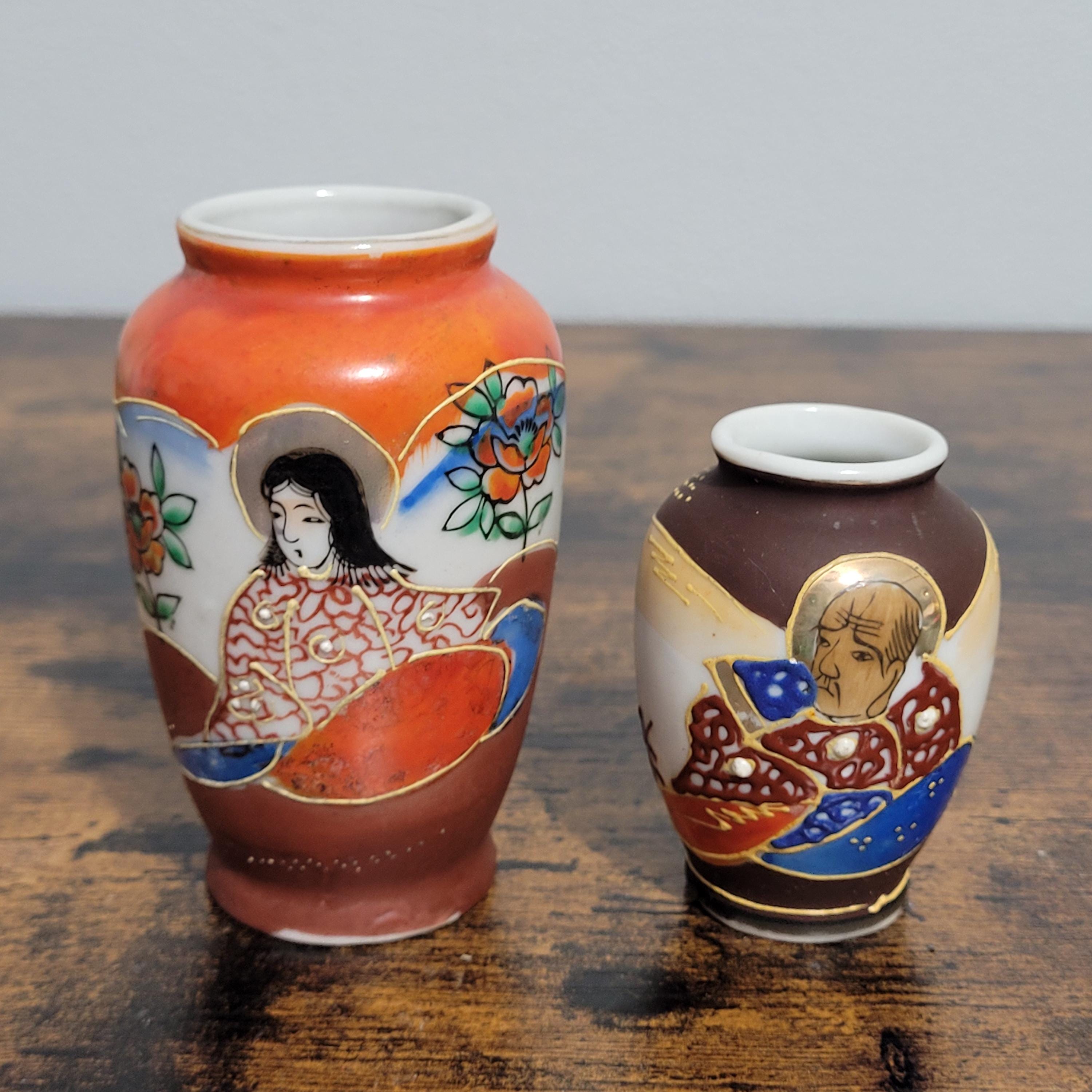 【まとめ売り】美品花瓶10点　Traditional Japanese vase Kutaniyaki Handcrafted Yama no Megumi Vase Collection - MASU