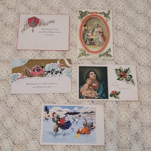 Vintage kerstkaarten uit de jaren 1900 Junk Journal Scrapbook Holiday Veel van 5