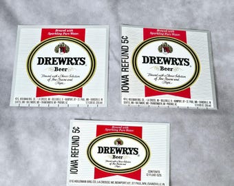 Drewrys Beer Labels G Heileman Brewing Co Lot of 3