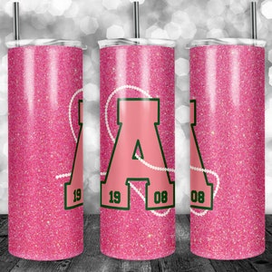 Alpha Kappa Alpha Sorority Tumbler Wrap, 20oz 30oz Skinny Tumbler Wrap for Straight & Tapered Tumbler Designs Template PNG, Instant Download