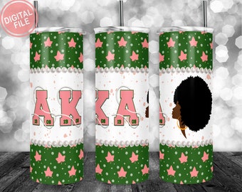 AKA Sorority Tumbler Wrap: 20oz Sublimation Design (PNG Digital Download)