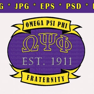 Omega Psi Phi - Black Fraternity Omega 1911 - Includes PNG. Instant Download