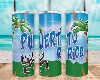 Puerto Rico bekeromslag, magere bekersjabloon (digitale download)