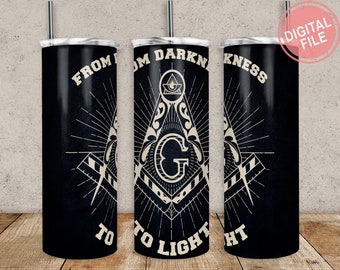 Mason Inspired Tumbler Wrap, 20oz Skinny Tumbler Wrap for Straight & Tapered Tumbler Designs Template PNG