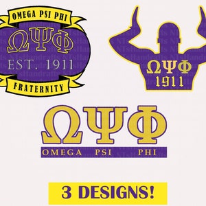 Omega Psi Phi Svg Bundle - Black Fraternity Omega 1911 - Includes SVG & PNG. Digital Download