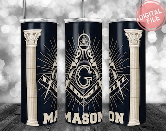 Mason Inspired Tumbler Wrap, 20oz 30oz Skinny Tumbler Wrap for Straight & Tapered Tumbler Designs Template PNG