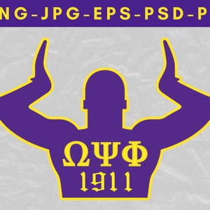 Omega Psi Phi Svg - Black Fraternity Omega 1911 - Includes SVG & PNG. Digital Download