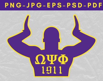 Omega Psi Phi Svg - Black Fraternity Omega 1911 - Includes SVG & PNG. Digital Download
