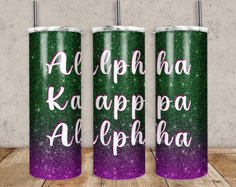 Alpha Kappa Alpha Tumbler Wrap, 20oz Skinny Design (Digital Download)