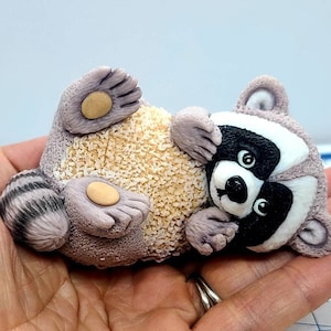 Stampo in silicone a forma di procione per sapone, candele e creazioni in resina