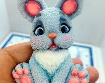 Stampo in silicone per candele di coniglio sorridente, fai da te