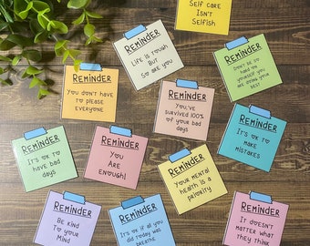 mental health sticky note stickers / mental health reminder stickers / positive thoughts stickers /mental health matters / waterproof