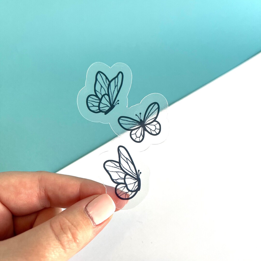 Butterfly Sticker | Clear Waterproof Sticker | See Through Sticker - Etsy