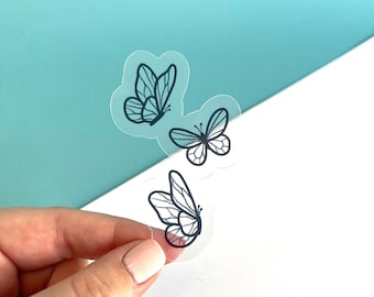 Sticker vlinder | doorzichtige waterdichte sticker | doorzichtige sticker