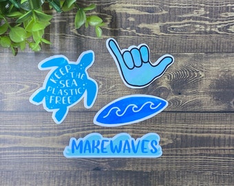 pacote de adesivos de surfista
