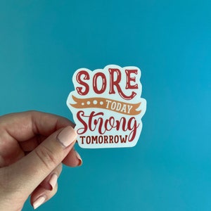 Autocollant Mal de coeur pour demain / Autocollant de motivation pour l'entraînement / Autocollant rose et orange / Autocollant de remise en forme / Imperméable / Résistant aux rayures