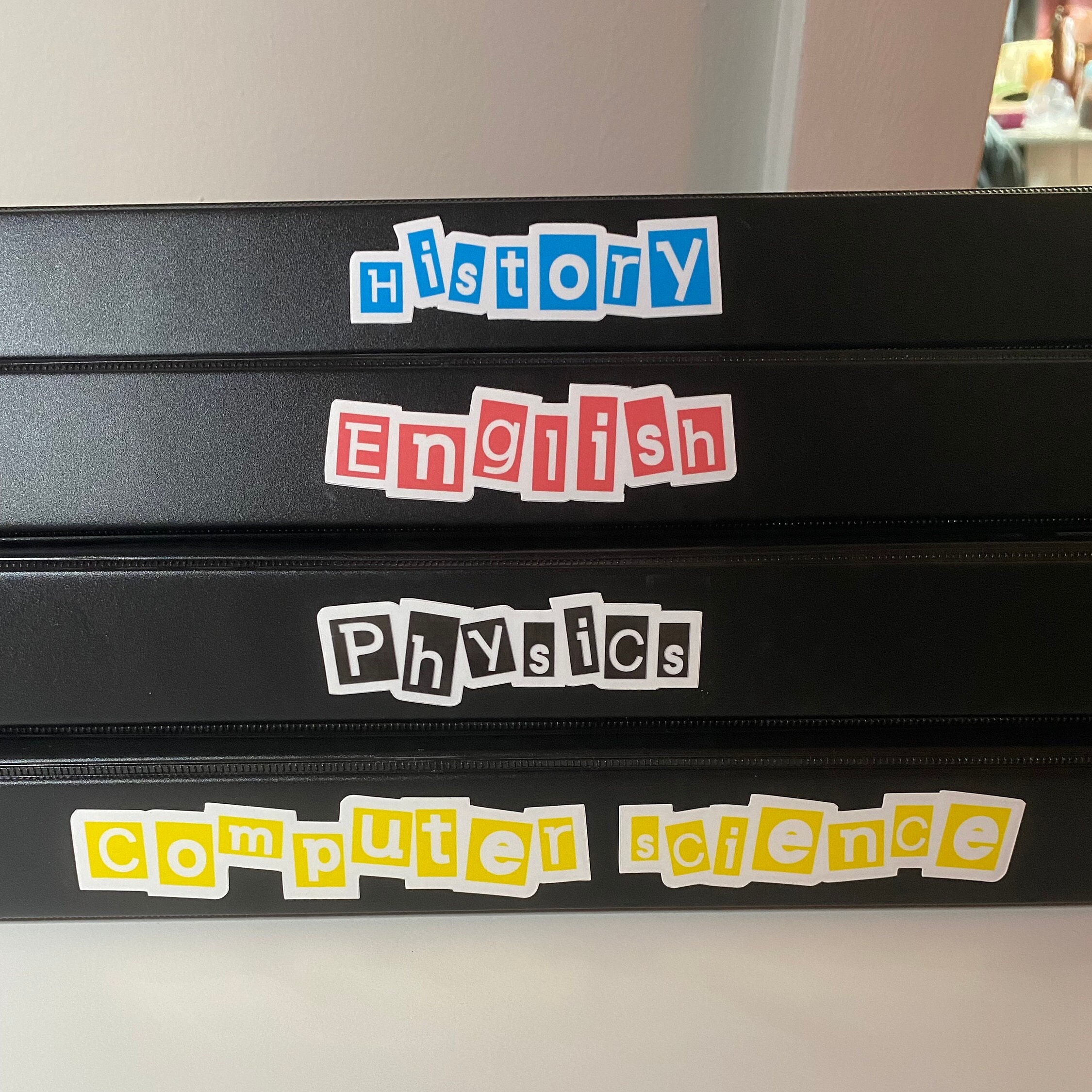 Subject binder labels for students / customizable colours and Etsy