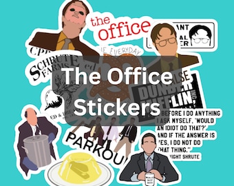the office sticker pack / Dwight Schrute / Schrute farms / Pam and Jim / pretzel day / Dunder Mifflin / Michael Scott / waterproof stickers