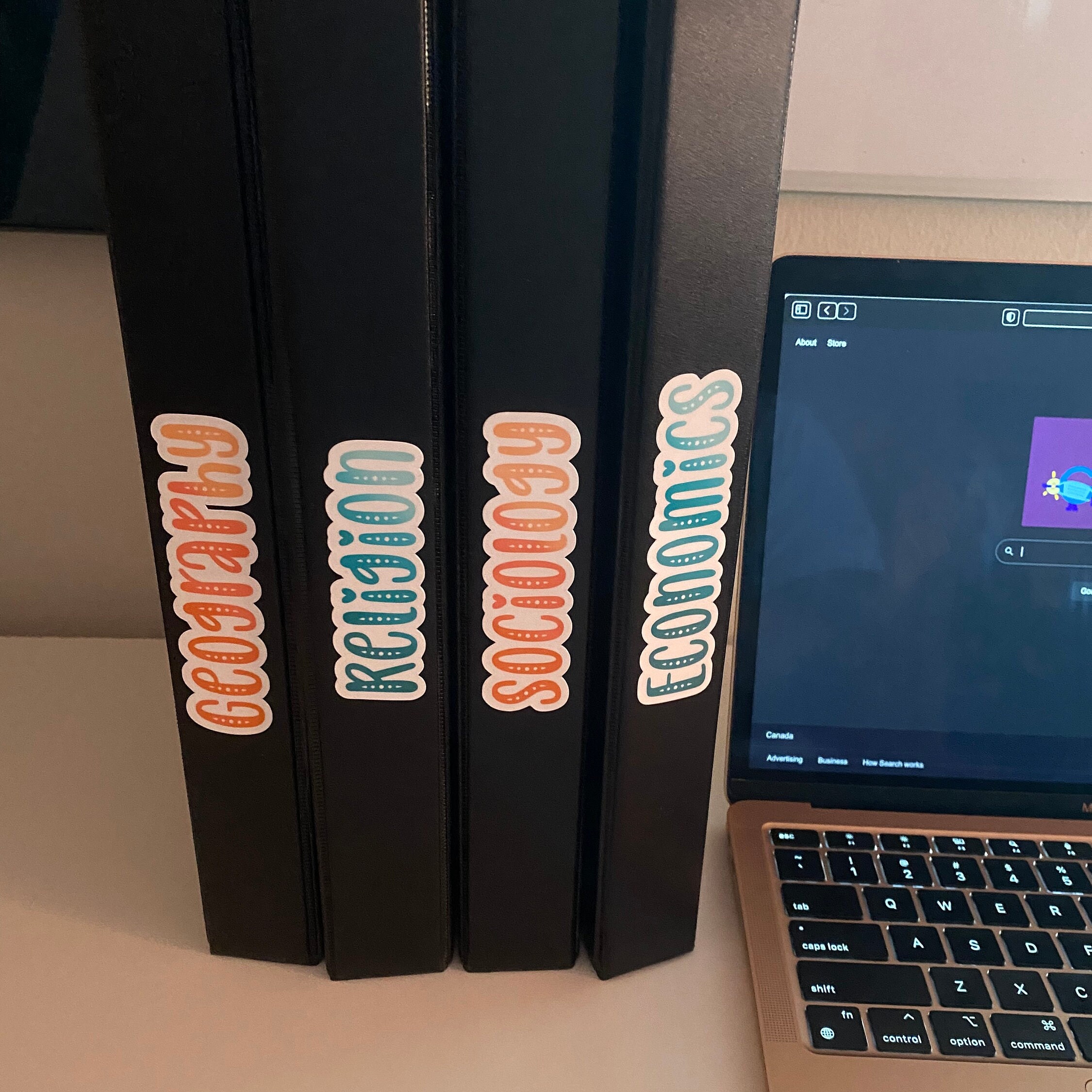 Subject binder labels for students / customizable colours and Etsy