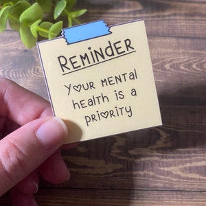 mental health sticky note stickers / mental health reminder stickers / positive thoughts stickers /mental health matters / waterproof image 8