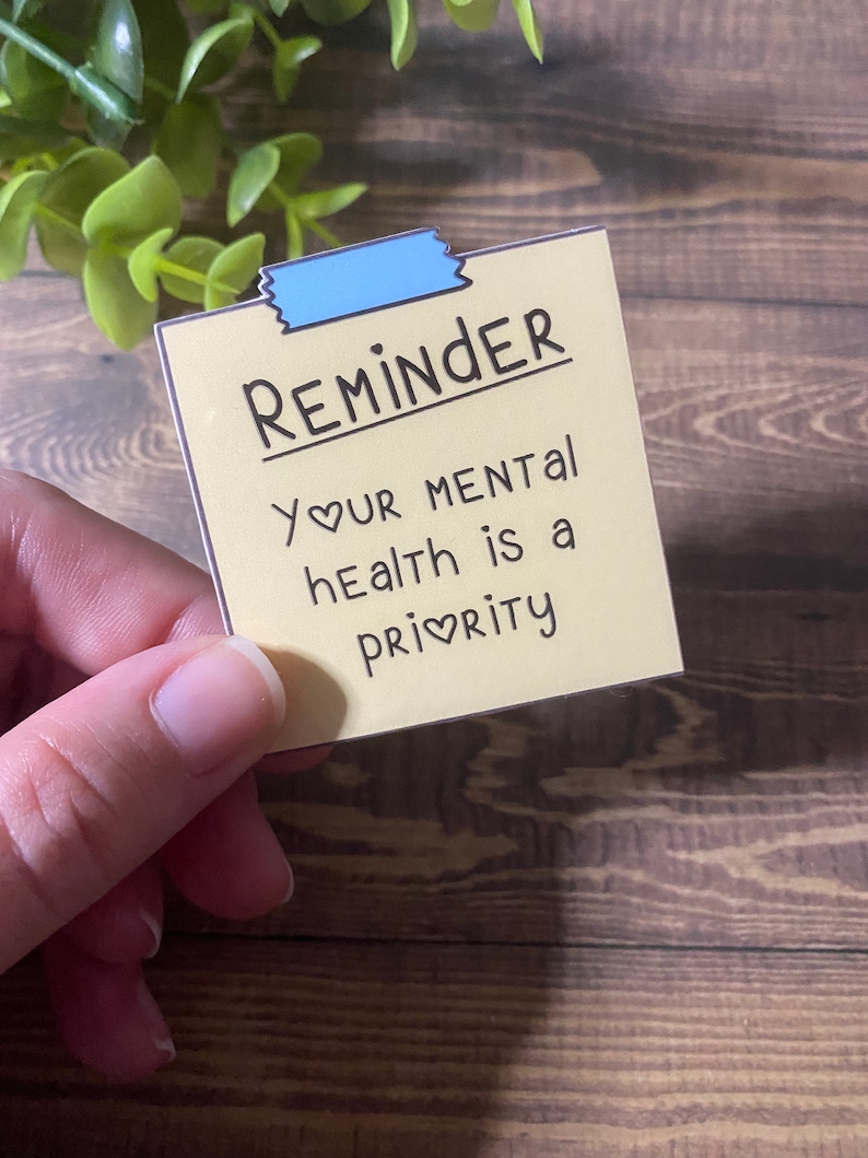 mental health sticky note stickers / mental health reminder stickers / positive thoughts stickers /mental health matters / waterproof image 8