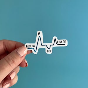 autocollant la guérison n'est pas linéaire / autocollant de santé mentale / autocollant imperméable / autocollant de journal / questions de santé mentale