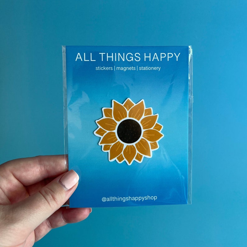 Sunflower Sticker / Sunflower Vinyl Sticker / Water Bottle Sticker ...