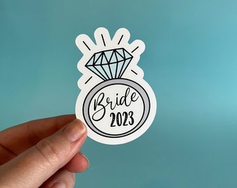 Bride 2023 or 2024 engagement sticker | silver or gold ring