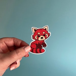 Sticker panda roux/autocollant animal mignon/panda roux/autocollant pour ordinateur portable/autocollant bouteille d'eau/autocollant imperméable