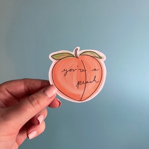 Autocollant pêche / vous êtes une pêche / autocollant d'été / pêche / pêche couleur eau / autocollant vinyle / autocollant étanche / autocollant pour ordinateur portable