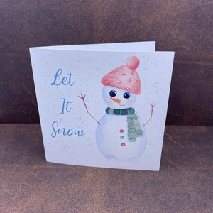 Laissez-le neiger carte de Noël | carte de vacances | enveloppe incluse | carte carrée 4,5x4,5 pouces