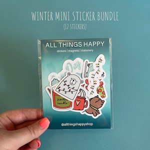 Mini pacchetto di adesivi invernali / 12 adesivi / adesivi per diario/planner