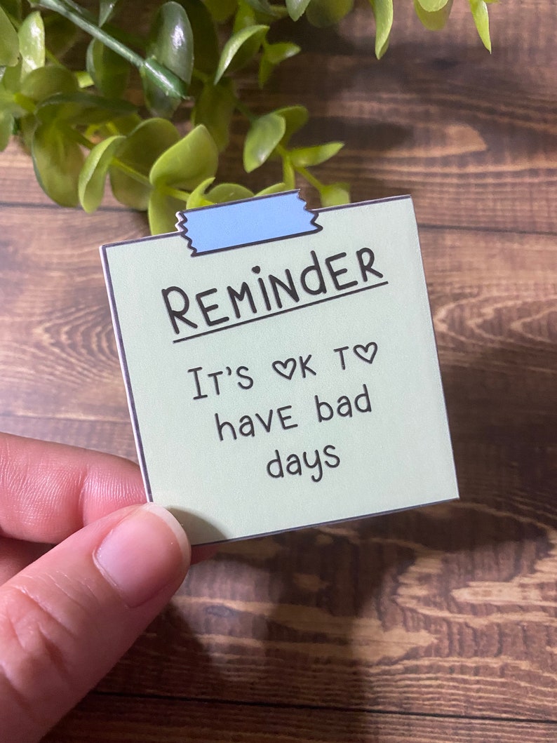 mental health sticky note stickers / mental health reminder stickers / positive thoughts stickers /mental health matters / waterproof image 6